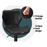 Furniture > Bar Stools & Chairs > Table & Bar Stools - Artiss Bar Stools Kitchen Counter Stools Swivel Gas Lift Vintage Chairs Black x2 - Garden Yard