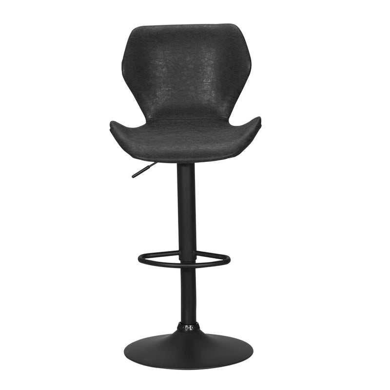 Furniture > Bar Stools & Chairs > Table & Bar Stools - Artiss Bar Stools Kitchen Counter Stools Swivel Gas Lift Vintage Chairs Black x2 - Garden Yard