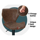 Furniture > Bar Stools & Chairs > Table & Bar Stools - Artiss Bar Stools Kitchen Counter Stools Swivel Gas Lift Vintage Chairs Brown x2 - Garden Yard
