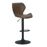 Furniture > Bar Stools & Chairs > Table & Bar Stools - Artiss Bar Stools Kitchen Counter Stools Swivel Gas Lift Vintage Chairs Brown x2 - Garden Yard