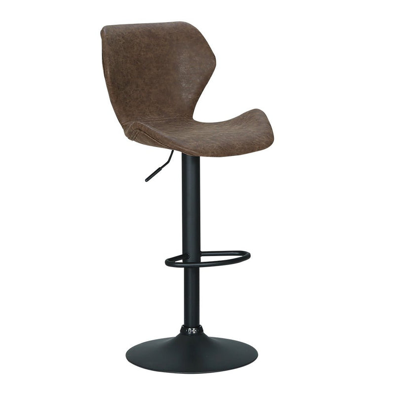 Furniture > Bar Stools & Chairs > Table & Bar Stools - Artiss Bar Stools Kitchen Counter Stools Swivel Gas Lift Vintage Chairs Brown x2 - Garden Yard