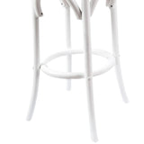 Furniture > Bar Stools & Chairs > Table & Bar Stools - Aster Round Bar Stools Dining Stool Chair Solid Birch Timber Rattan Seat White - Garden Yard