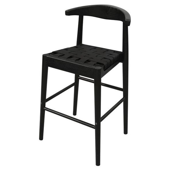 Furniture > Bar Stools & Chairs > Table & Bar Stools - Elliot Leather Kitchen Counter Stool (Black) - Garden Yard