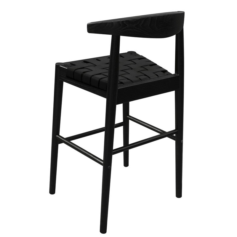 Furniture > Bar Stools & Chairs > Table & Bar Stools - Elliot Leather Kitchen Counter Stool (Black) - Garden Yard