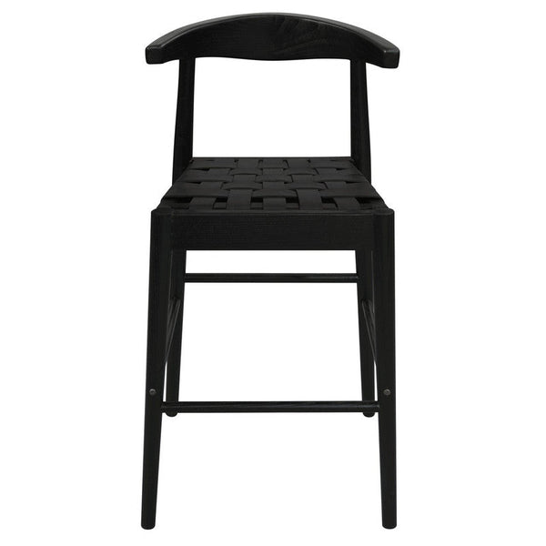 Furniture > Bar Stools & Chairs > Table & Bar Stools - Elliot Leather Kitchen Counter Stool (Black) - Garden Yard