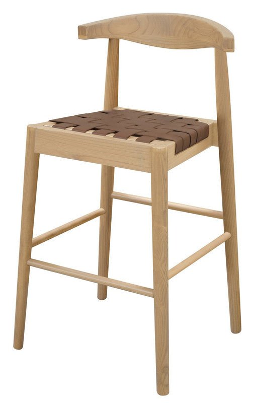 Furniture > Bar Stools & Chairs > Table & Bar Stools - Elliot Leather Kitchen Counter Stool (Natural) - Garden Yard