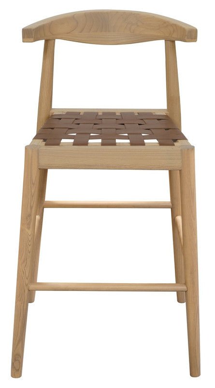 Furniture > Bar Stools & Chairs > Table & Bar Stools - Elliot Leather Kitchen Counter Stool (Natural) - Garden Yard