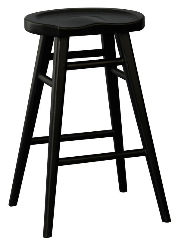 Furniture > Bar Stools & Chairs > Table & Bar Stools - Scandinavian Timber Kitchen Counter Stool (Black) - Garden Yard