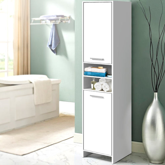Furniture > Bathroom > Bathroom Cabinets, Cupboards & Storage - Artiss Bathroom Cabinet Storage 185cm White - Garden Yard