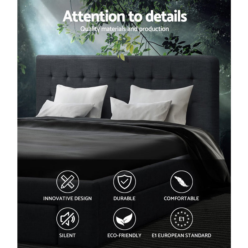 Furniture > Bedroom > Beds & Bed Frames - Artiss Bed Frame Double Size with 4 Drawers Grey AVIO - Garden Yard
