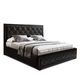 Furniture > Bedroom > Beds & Bed Frames - Artiss Bed Frame King Size Gas Lift Black TIYO - Garden Yard