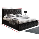 Furniture > Bedroom > Beds & Bed Frames - Artiss Bed Frame King Size Gas Lift Black TIYO - Garden Yard
