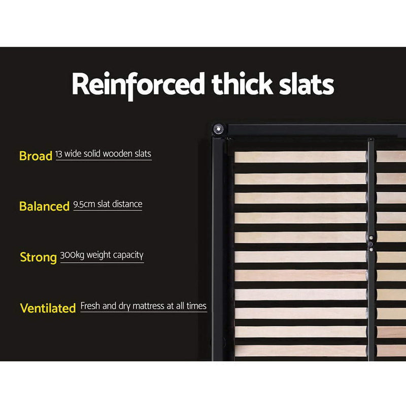 Furniture > Bedroom > Beds & Bed Frames - Artiss Bed Frame King Size Gas Lift Black TIYO - Garden Yard