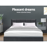 Furniture > Bedroom > Beds & Bed Frames - Artiss Bed Frame Queen Size Charcoal TINO - Garden Yard