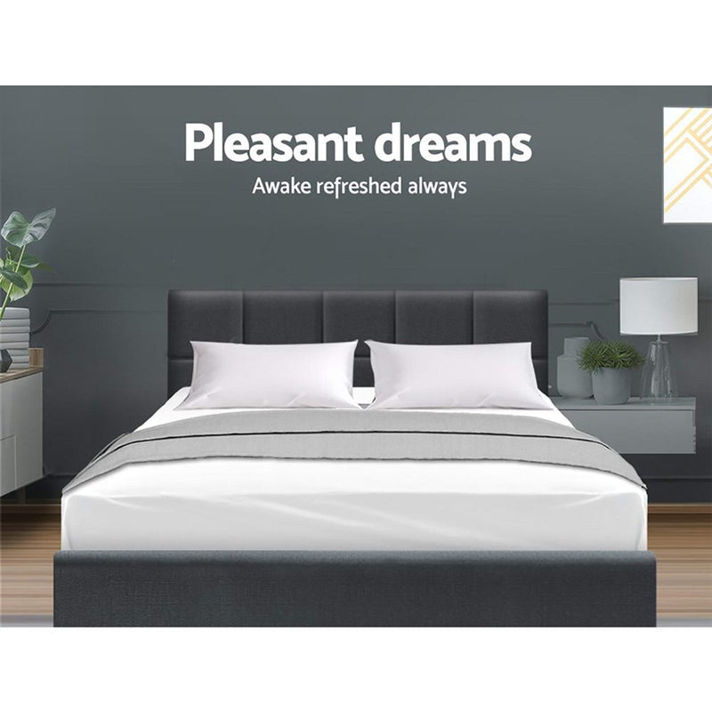 Furniture > Bedroom > Beds & Bed Frames - Artiss Bed Frame Queen Size Charcoal TINO - Garden Yard