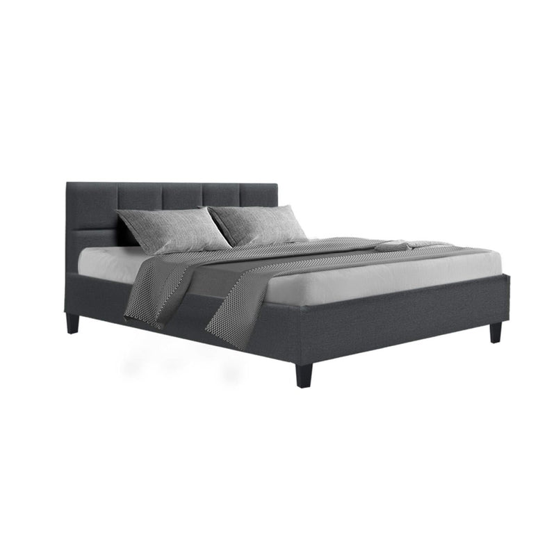 Furniture > Bedroom > Beds & Bed Frames - Artiss Bed Frame Queen Size Charcoal TINO - Garden Yard