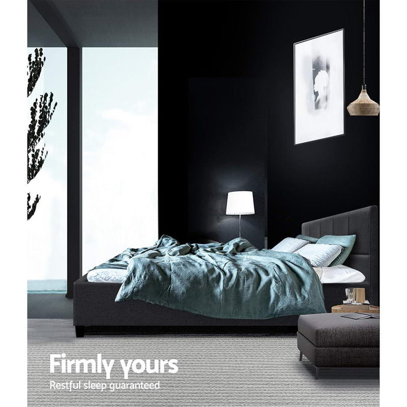 Furniture > Bedroom > Beds & Bed Frames - Artiss Bed Frame Queen Size Charcoal TINO - Garden Yard