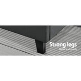 Furniture > Bedroom > Beds & Bed Frames - Artiss Bed Frame Queen Size Charcoal TINO - Garden Yard
