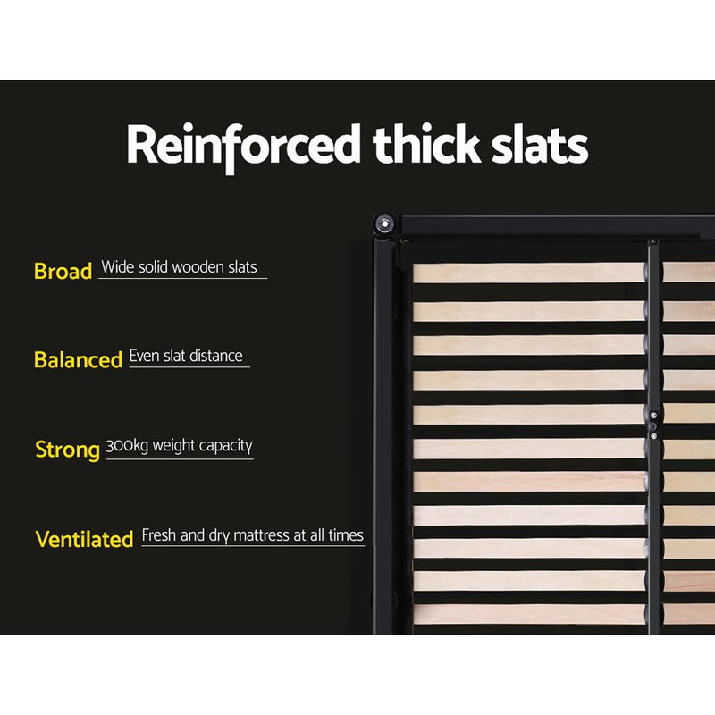 Furniture > Bedroom > Beds & Bed Frames - Artiss Bed Frame Queen Size Gas Lift Black TIYO - Garden Yard