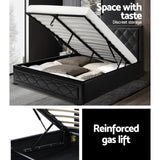 Furniture > Bedroom > Beds & Bed Frames - Artiss Bed Frame Queen Size Gas Lift Black TIYO - Garden Yard