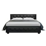 Furniture > Bedroom > Beds & Bed Frames - Artiss Bed Frame Queen Size Gas Lift Black TIYO - Garden Yard