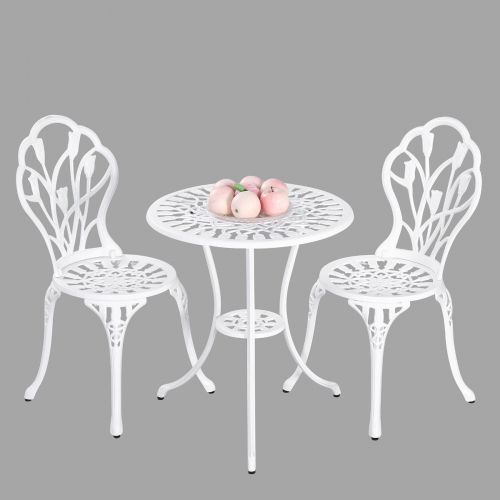 Furniture > Dining > Kitchen & Dining Chairs - 2 Seater Dominique Cast Aluminium Bistro Set - Garden Yard