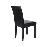 Furniture > Dining > Kitchen & Dining Chairs - 2x Wooden Frame Black Leatherette Dining Chairs with Solid Pine Legs - Garden Yard