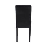 Furniture > Dining > Kitchen & Dining Chairs - 2x Wooden Frame Black Leatherette Dining Chairs with Solid Pine Legs - Garden Yard
