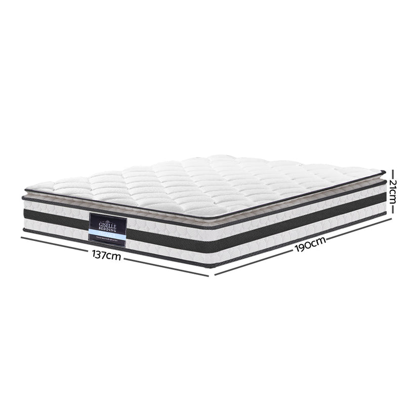 Furniture > Mattresses > Double Mattress - Giselle Bedding 21cm Mattress Pillow Top Double - Garden Yard