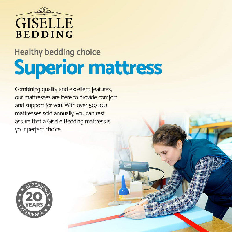 Furniture > Mattresses > Double Mattress - Giselle Bedding 21cm Mattress Pillow Top Double - Garden Yard