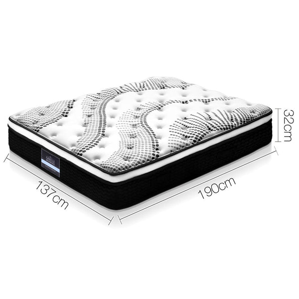 Furniture > Mattresses > Double Mattress - Giselle Bedding 32cm Mattress Euro Top Double - Garden Yard