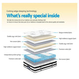 Furniture > Mattresses > Double Mattress - Giselle Bedding 34cm Mattress Euro Top Pocket Spring Double - Garden Yard
