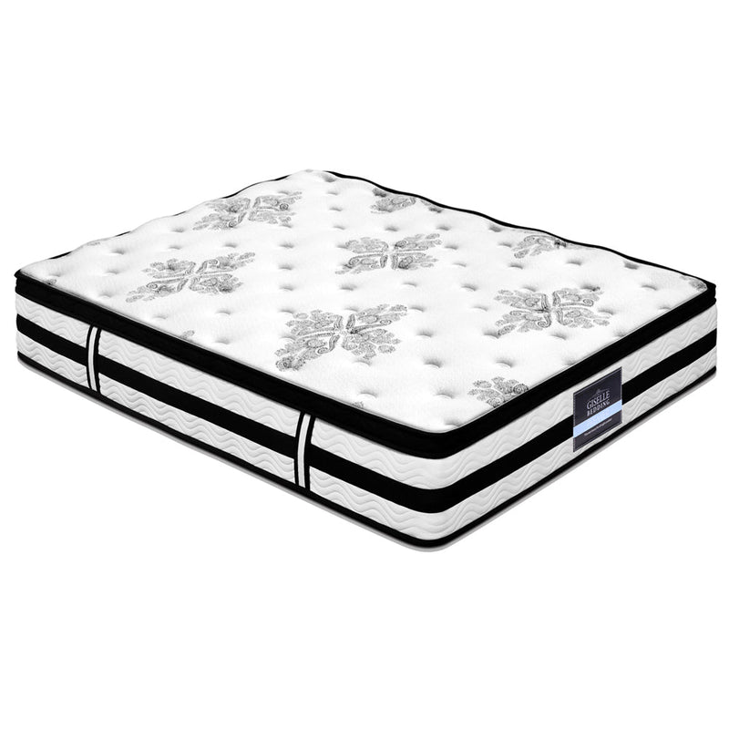 Furniture > Mattresses > Double Mattress - Giselle Bedding 34cm Mattress Euro Top Pocket Spring Double - Garden Yard