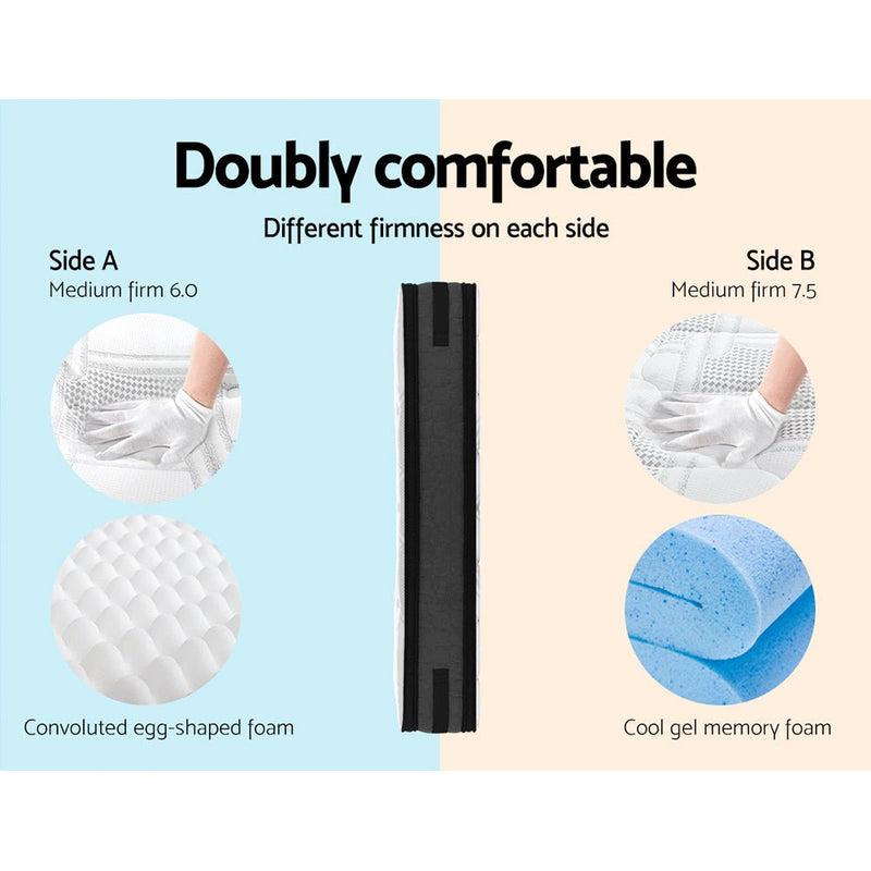 Furniture > Mattresses > Double Mattress - Giselle Bedding 36cm Mattress Cool Gel Memory Foam Double - Garden Yard