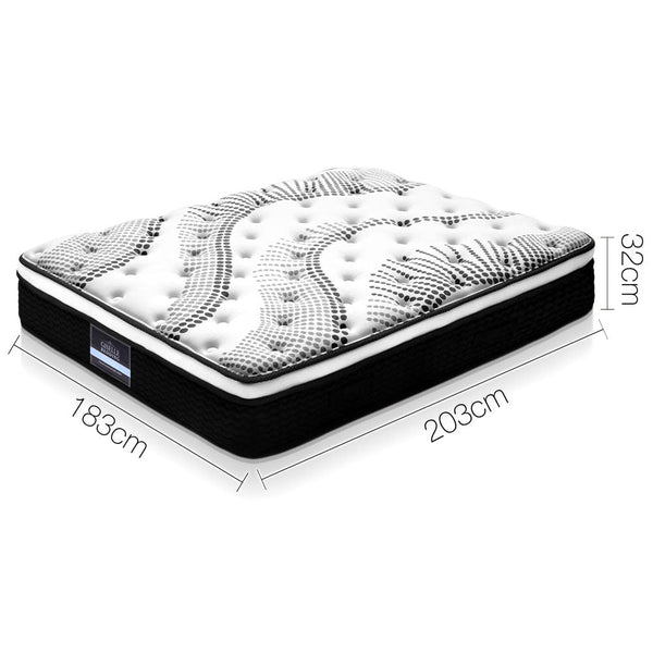 Furniture > Mattresses > King Size Mattress - Giselle Bedding 32cm Mattress Euro Top King - Garden Yard