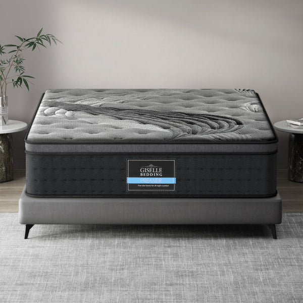 Furniture > Mattresses > King Size Mattress - Giselle Bedding 34cm Mattress Bamboo Cover King - Garden Yard