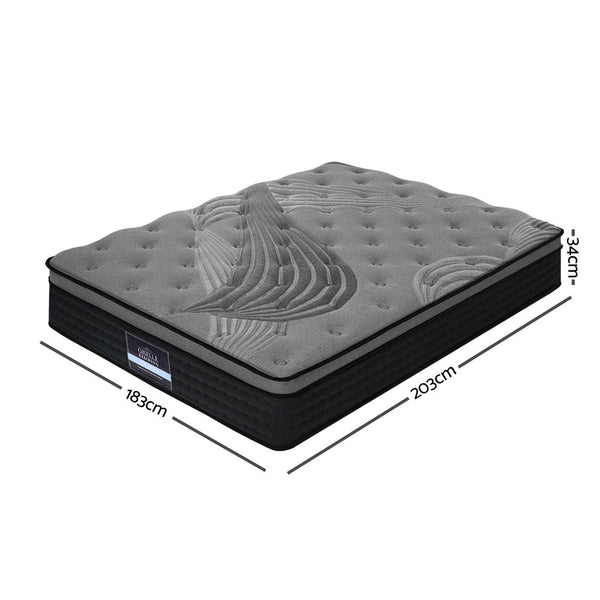 Furniture > Mattresses > King Size Mattress - Giselle Bedding 34cm Mattress Bamboo Cover King - Garden Yard
