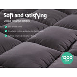 Furniture > Mattresses > Mattress Toppers - Giselle Bedding Mattress Topper Pillowtop Bamboo Charcoal Double - Garden Yard