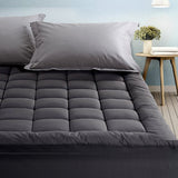 Furniture > Mattresses > Mattress Toppers - Giselle Bedding Mattress Topper Pillowtop Bamboo Charcoal Double - Garden Yard