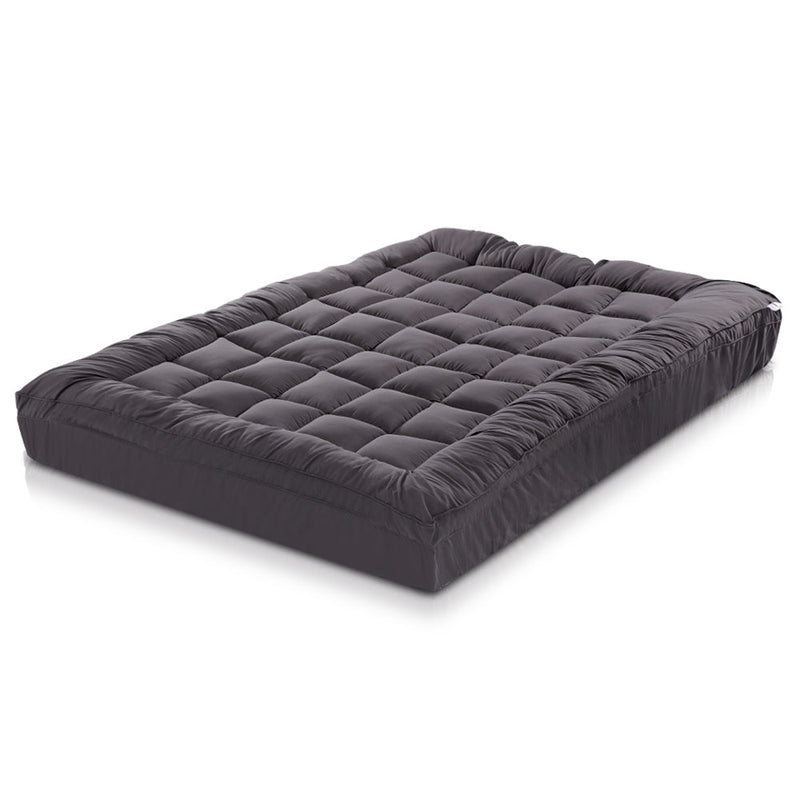 Furniture > Mattresses > Mattress Toppers - Giselle Bedding Mattress Topper Pillowtop Bamboo Charcoal Double - Garden Yard