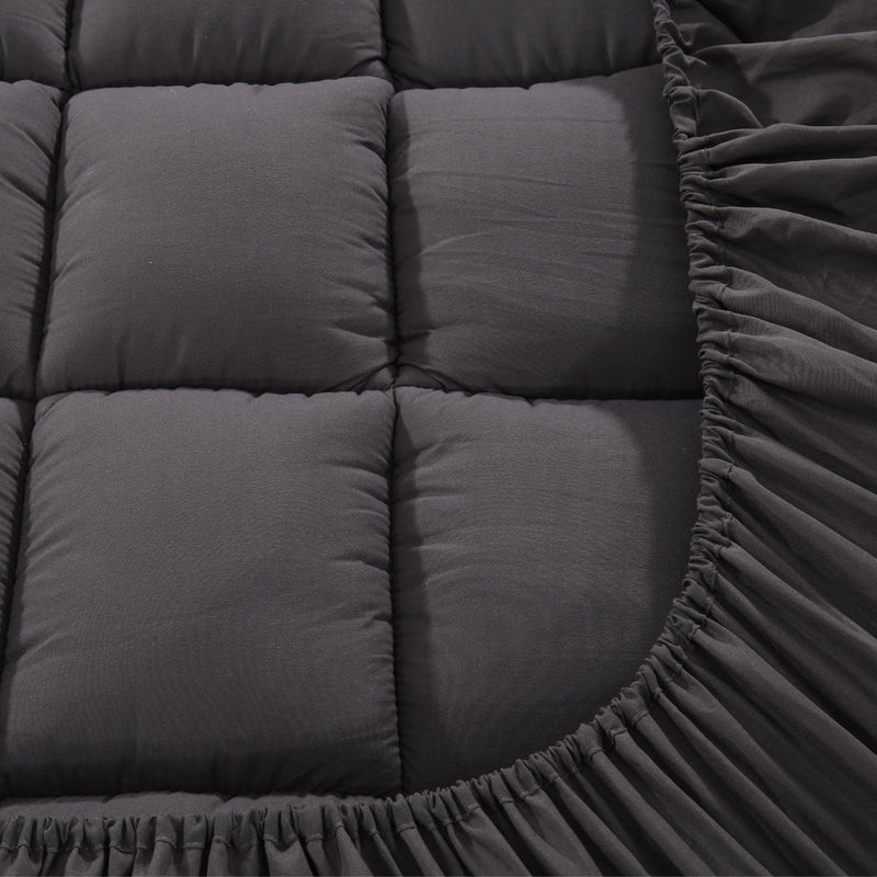 Furniture > Mattresses > Mattress Toppers - Giselle Bedding Mattress Topper Pillowtop Bamboo Charcoal Double - Garden Yard