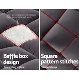 Furniture > Mattresses > Mattress Toppers - Giselle Bedding Mattress Topper Pillowtop Bamboo Charcoal Double - Garden Yard