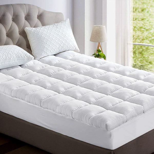 Furniture > Mattresses > Mattress Toppers - Giselle Bedding Mattress Topper Pillowtop Bamboo Queen - Garden Yard