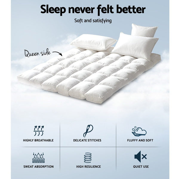Furniture > Mattresses > Mattress Toppers - Giselle Bedding Mattress Topper Pillowtop Bamboo Queen - Garden Yard