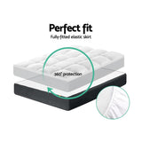 Furniture > Mattresses > Mattress Toppers - Giselle Queen Mattress Topper Pillowtop 1000GSM Microfibre Filling Protector - Garden Yard