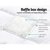 Furniture > Mattresses > Mattress Toppers - Giselle Queen Mattress Topper Pillowtop 1000GSM Microfibre Filling Protector - Garden Yard
