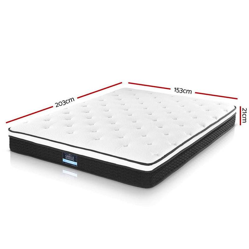 Furniture > Mattresses > Queen Mattress - Giselle Bedding 21cm Mattress Euro Top Queen - Garden Yard