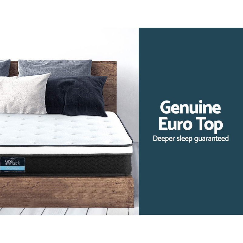 Furniture > Mattresses > Queen Mattress - Giselle Bedding 21cm Mattress Euro Top Queen - Garden Yard