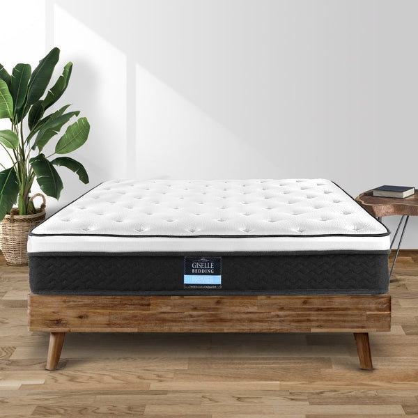 Furniture > Mattresses > Queen Mattress - Giselle Bedding 21cm Mattress Euro Top Queen - Garden Yard
