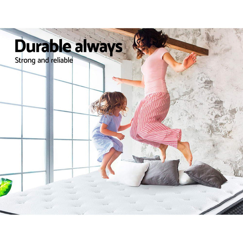 Furniture > Mattresses > Queen Mattress - Giselle Bedding 21cm Mattress Euro Top Queen - Garden Yard